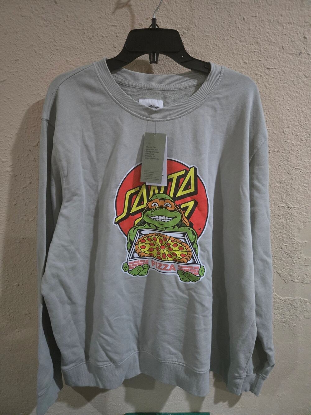 Goodfellow Santa Cruz Print Ninja Turtle Sweatshirt, Green Size XXL